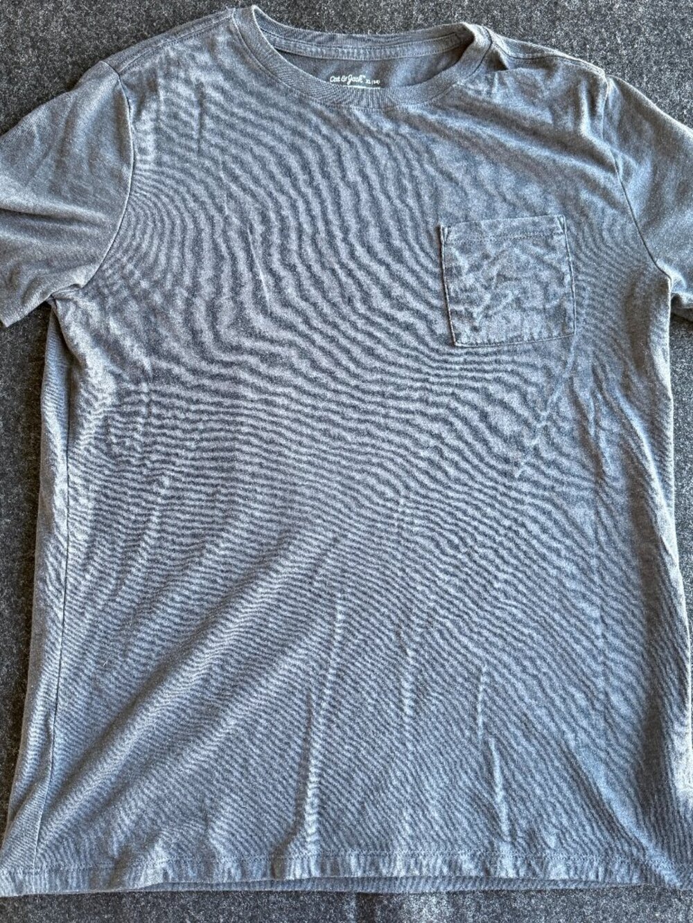 Cat & Jack Boys XL 14 Pocket Tee Gray